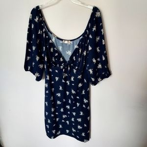 MistyRose floral ribbed stretch dress balloon sleeves 3X Peasant Cottagecore